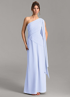 Azazie Ayra Bridesmaid Dresses Lavender A-Line One Shoulder Chiffon Dress image4
