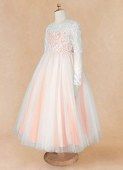 Azazie Elodie Flower Girl Dresses Ivory Sunset Ball-Gown Lace Dress image12
