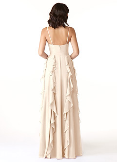 Azazie Peyton Bridesmaid Dresses White Alabaster A-Line Ruched Chiffon Dress image2