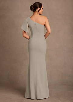 Azazie Haddie Moeder van de bruid jurken Kolom Jurk van Stretch crêpe One-shoulder Taupe image2