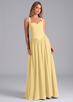 Azazie Francis Bridesmaid Dresses Butter A-Line Corset Chiffon Dress image4