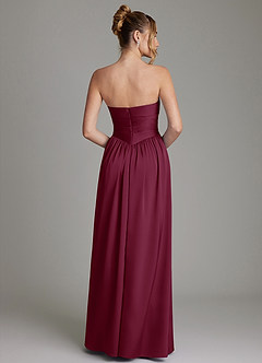 Azazie Zena Bridesmaid Dresses Mulberry A-Line Strapless Stretch Satin Dress image6