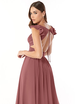 Azazie Kasia Final Sale Dusk A-Line Ruched Chiffon Dress image6