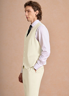 front James 상아 정장 조끼