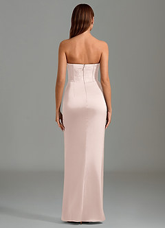 Azazie Emilia Suknie dla druhen Syrena Bez ramiączek Satyna elastyczna Do ziemi Sukienka image2