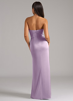 Azazie Marla Bridesmaid Dresses Frosted Lilac Sheath Strapless Stretch Satin Convertible Dress image6