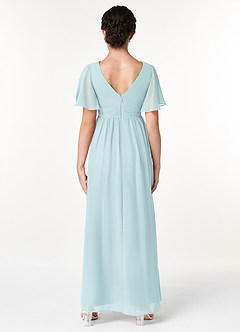 Azazie Temeka Junior Mist A-Line Pleated Chiffon Dress image2