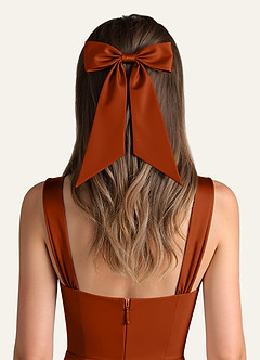 front Matching Color Stretch Satin Bow Hair Clip