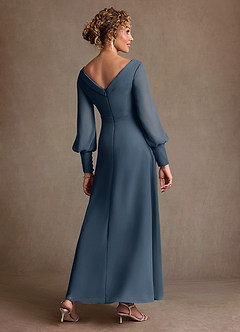 Azazie Paterson vestidos de madre de la novia Vestido de Neptuno de Gasa de Corte en A con Plisado image2