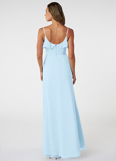 Azazie Natalia Bridesmaid Dresses Sky Blue A-Line Chiffon Dress image2