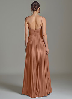 Azazie Catie Brautjungfernkleider A-Linie Herzausschnitt Chiffon Kleid Bronzer image6