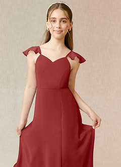 Azazie Everett Junior A-Linie Chiffon Kleid Rost image5