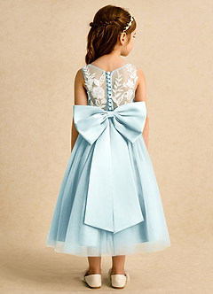 Azazie Sundae Flower Girl Dresses Sea Glass Ball-Gown Lace Dress image2