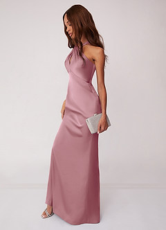 Barbie ♥ Azazie Bridesmaid Dresses Vintage Mauve Sheath Stretch Satin Dress image5