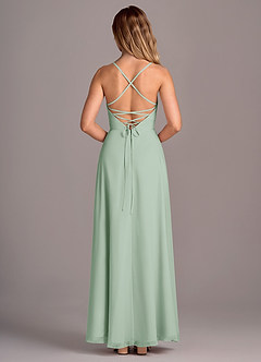 Azazie Mei Bridesmaid Dresses Agave A-Line Chiffon Dress image6