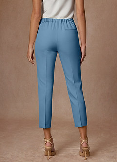 front Kennedy Steel Blue Structured Stretch Pants Suit