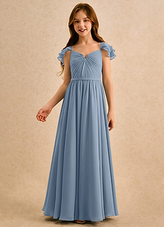 Azazie Meimei Girls Formal Flower Girl Klänningar Klä A-Line i Chiffong Plisserad image3