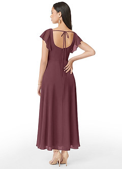 Azazie Bondi Bridesmaid Dresses Sangria A-Line Ruched Chiffon Dress image5