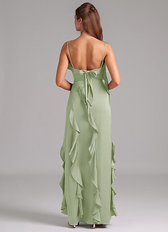 Azazie Malia Brautjungfernkleider A-Linie Seitliche Cut-Outs Stretch-Satin Kleid Staubiger Salbeigrün image6