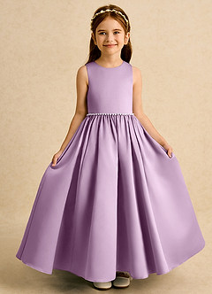 Azazie Daisies Robe Demoiselle D'honneur Fillette Robe Princesse en Mat Satiné Arc Glycine image5