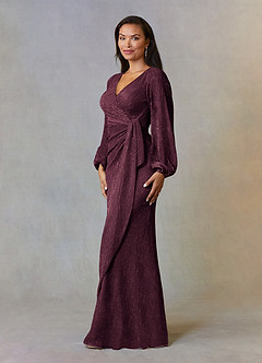 Azazie Sterling vestidos de madre de la novia Vestido de Baya de Malla Metálica de Corte En A con Volante image2