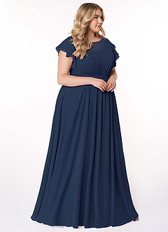 Azazie Daphne Modest Bridesmaid Dresses A-Line Ruffled Chiffon Floor-Length Dress image10
