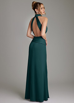 Azazie Gracelynn Brautjungfernkleider Etui Plissee Stretch-Satin Kleid Kiefer image9