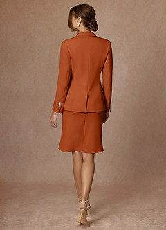 front Kennedy Burnt Orange Structured Stretch Jacket and Dress Suit Set