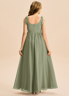 Azazie Delia Junior Abito A-Line in Chiffon Fiocco Pistacchio image6