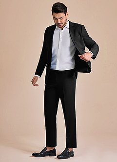 front James Black Structured Stretch Suit
