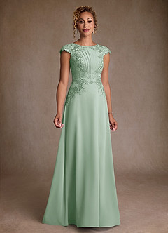 Azazie Christi Mother of the Bride Dresses Agave A-Line Lace Chiffon Dress image1