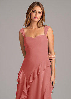 Azazie Sloane Bridesmaid Dresses Antique Rose A-Line Sweetheart Neckline Chiffon Dress image7