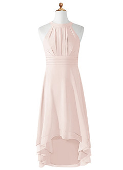 Azazie Linna Junior Vestido de Pétalo De Rosa de Gasa de Corte En A con Plisado image5