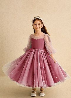 Azazie Trudy Flower Girl Dresses Scarlet Ball-Gown Sweetheart Neckline Tulle Dress image5