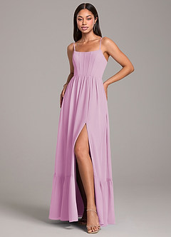 Azazie Kailee Bridesmaid Dresses Candy Pink A-Line with Pockets Chiffon Dress image5