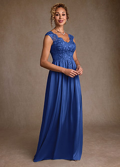 Azazie Amethyst Mère de la mariée Robes Robe Trapèze en Dentelle Bleu Roi image5