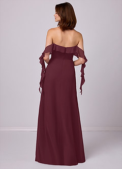 Barbie ♥ Azazie Bridesmaid Dresses Cabernet A-Line Off the Shoulder Chiffon Convertible Dress image6