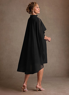 Azazie Irna Klänningar till brudens mor Klä Kolumn i Chiffong Svart image4