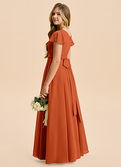 Azazie Cady Junior Burnt Orange A-Line Pleated Chiffon Dress image6