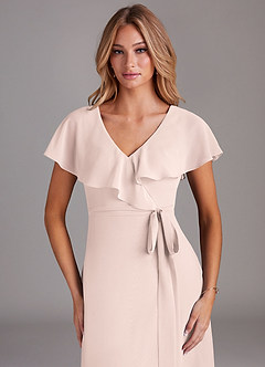 Azazie Lainey Bridesmaid Dresses Rose Petal A-Line with Pockets Chiffon Dress image6