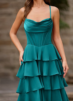 Rhythm Peacock Ruffled A-line Prom Dress image8