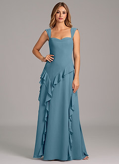 Azazie Sloane 신부 들러리 드레스 A라인 스윗하트 네크라인 쉬폰 바닥 길이 드레스 image5