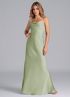 Azazie Seema Bridesmaid Dresses Dusty Sage Mermaid Corset Stretch Satin Dress image4