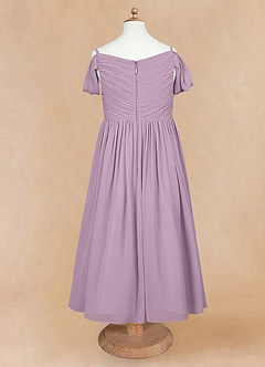 Azazie Chelle Flower Girl Dresses Wisteria A-Line Pleated Chiffon Dress image7