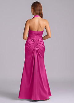Azazie Destiny Bridesmaid Dresses Fuchsia Mermaid Sweetheart Neckline Stretch Satin Dress image2