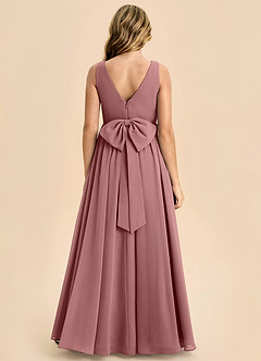 Azazie Hathaway Junior Desert Rose A-Line Bow Chiffon Dress image1