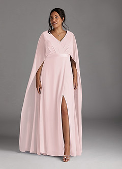 Azazie Isa vestidos de madre de la novia Vestido de Rosa Rubor de Gasa de Corte En A con Cuello en V plisado image9