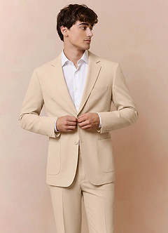 front Owen Tan Lightweight Tailored Trousers Suit