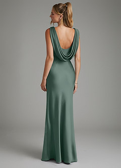 Azazie Elena Bridesmaid Dresses Sea Moss Mermaid Pleated Stretch Satin Dress image2