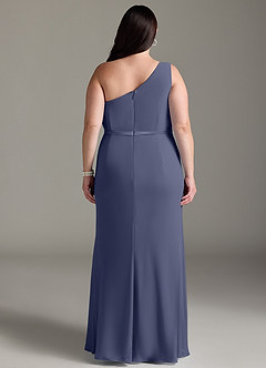 Azazie Liza Bridesmaid Dresses Stormy Mermaid One Shoulder Chiffon Dress image7